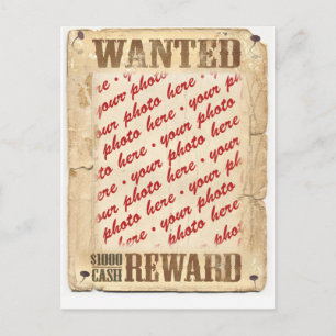WANTED Poster Photo Frame Postcard