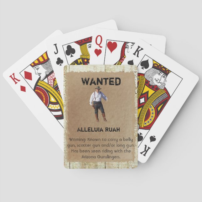 Wanted Poster Playing Cards - Alleluia Ruah (Back)