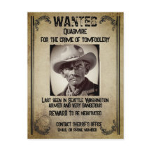 Wanted Poster Postcard