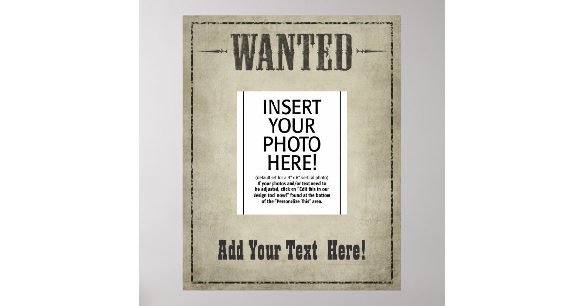 WANTED POSTER template | Zazzle.ca