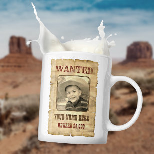 Wanted Poster   Vintage Wild West Photo Template C Coffee Mug