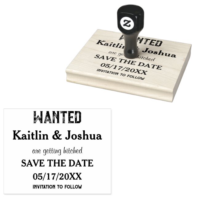 Wanted Poster Wedding 🤠 Custom  Rubber Stamp (Stamped)