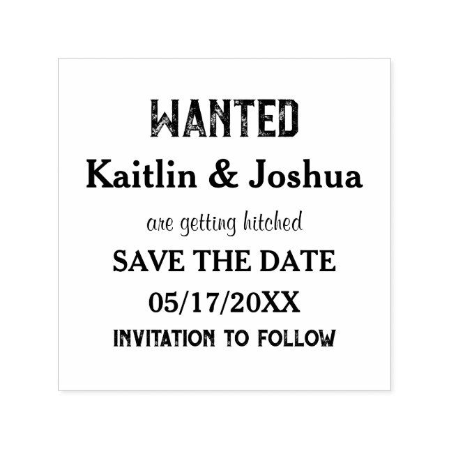 Wanted Poster Wedding 🤠 Custom  Self-inking Stamp (Design)