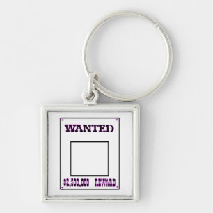 Wanted Purple jGibney The MUSEUM Zazzle Gifts Keychain