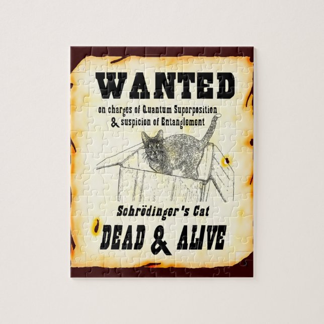 WANTED: Schrodinger's Cat Jigsaw Puzzle (Vertical)