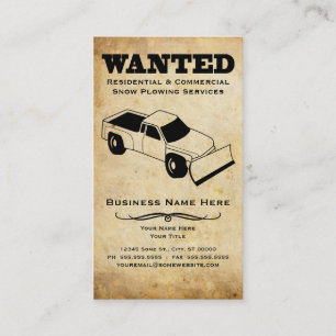 wanted : snow plow services business card