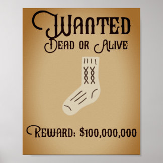 Wanted sock poster