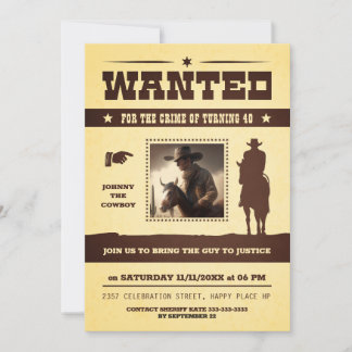 wanted western invitation