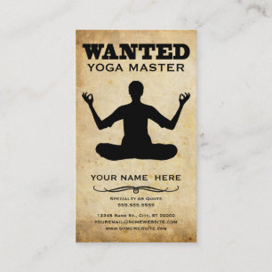 wanted : yoga master business card