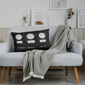 Waouh expressionsans lune visage lombaire coussin