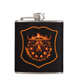 Wappen Dartboard Stier Darts Dartkunst Hip Flask