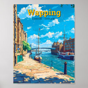 Wapping London England Vintage Travel  Poster
