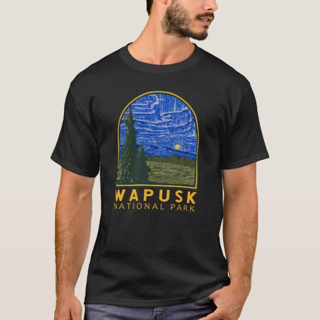 Wapusk National Park Northern Lights Emblem T-Shirt (Front)
