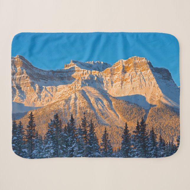Waputik Range in Canadian Rocky Mountains Sherpa Blanket (Front (Horizontal))