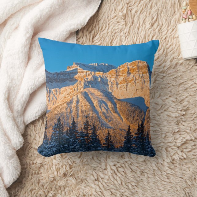 Waputik Range in Canadian Rocky Mountains Throw Pillow (Blanket)