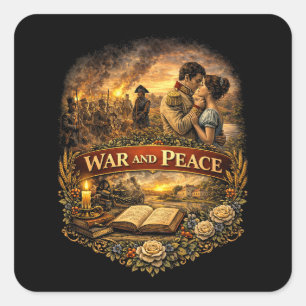 War and Peace Square Sticker