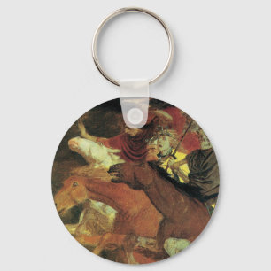 War by Arnold Bocklin, Vintage Symbolism Fine Art Keychain