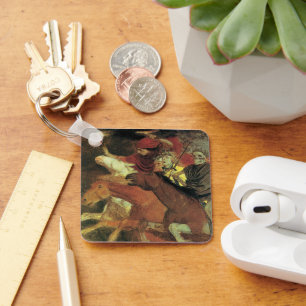 War by Arnold Bocklin, Vintage Symbolism Fine Art Keychain