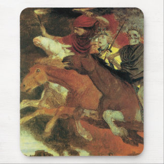 War by Arnold Bocklin, Vintage Symbolism Fine Art Mouse Pad