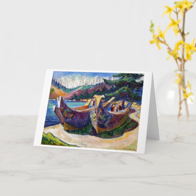 War Canoes | Emily Carr | Card (Yellow Flower)