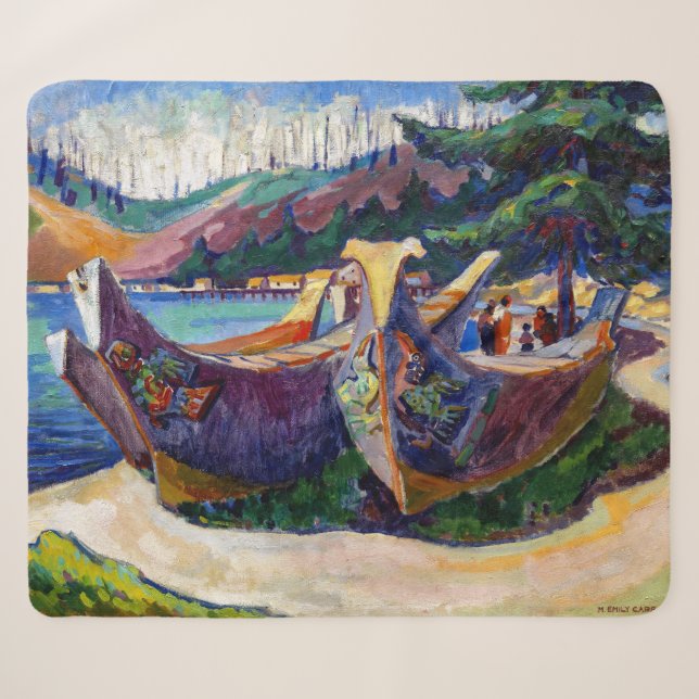 War Canoes | Emily Carr | Sherpa Blanket (Front (Horizontal))