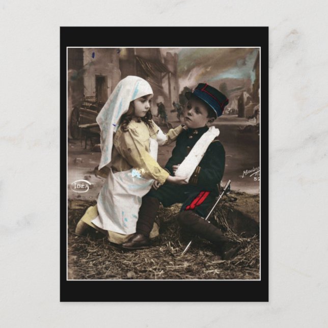 War Children - Vintage WWI French Postcard (Front)