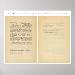 War Department General Order 143 Coloured Troops Poster