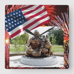 War Dog Memorial Square Wall Clock