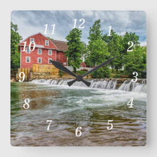 War Eagle Mill and Waterfall Wall Clock