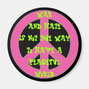War & Hate vs Peace Magnet