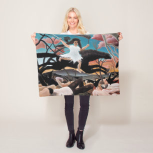 War, Henri Rousseau, 1894 Fleece Blanket