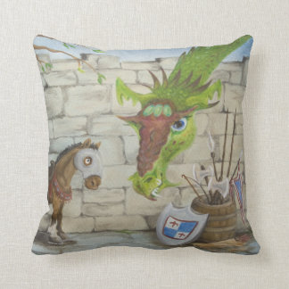 War Horse and Dragon Throw Pillow