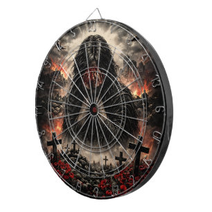 War Is Hell — Apocalyptic Grief Illustration Dartboard