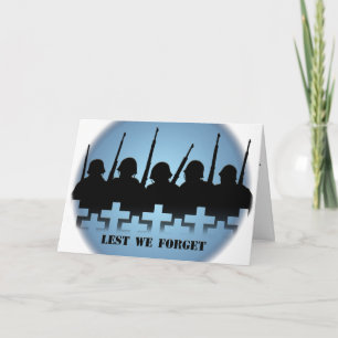 War Memorial Card Personalize Lest We Forget Card