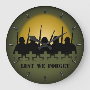 War Memorial Clock Lest We Forget War Heroes Decor