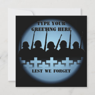 War Memorial Invitations Lest We Forget RSVP Cards