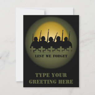 War Memorial Invitations Lest We Forget RSVP Cards