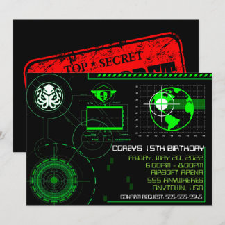 War Military Airsoft 5x7 Invite Globe