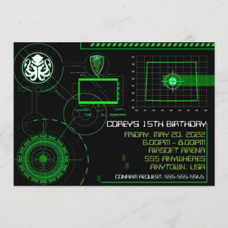 War Military Airsoft 5x7 Invite Wyoming