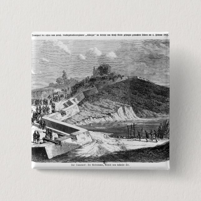 War of Duchies, Danish fortifications 2 Inch Square Button (Front)