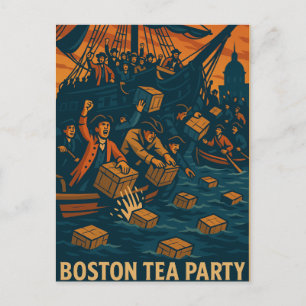 War of Independence 1773 USA One Nation Under Tea Holiday Postcard