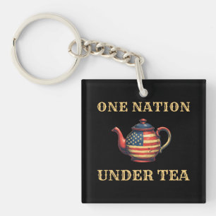 War of Independence 1773 USA One Nation Under Tea Keychain