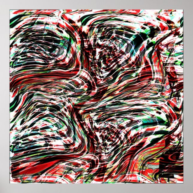 War of red ribbons against cyan poster (Front)