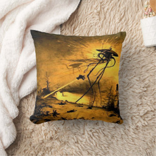 War of the Worlds H G Wells Scifi Throw Pillow