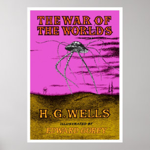 War of the Worlds HG Wells Book Cover TShirt Poster