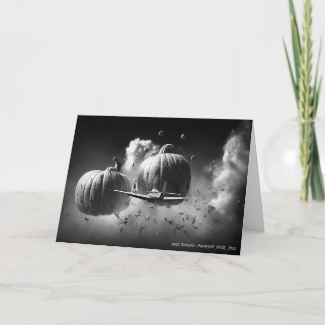 War On Pumpkin Spice Holiday Card (Front)