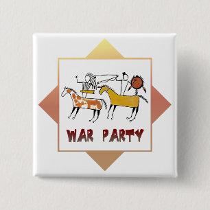 War Party 2 Inch Square Button