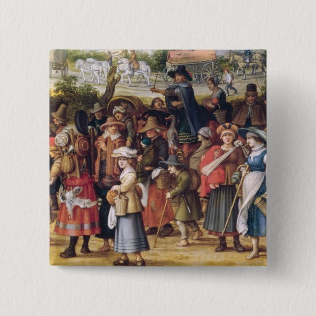 War Scene 2 Inch Square Button (Front)