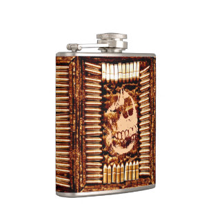 War Skull Hip Flask