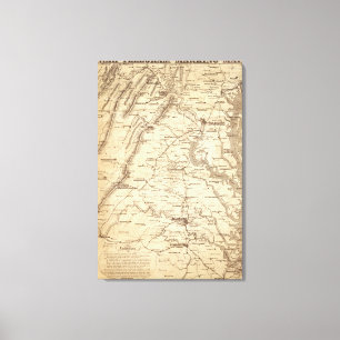 War Telegram Marking Map Canvas Print